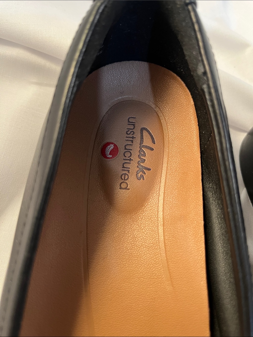 Clarks Black Leather Square-Buckle Flats - Picture 6 of 11